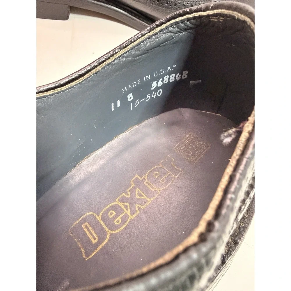 Dexter Black Leather Wingtip‎ Oxfords Men's Size 11B Made in USA Dress Shoes